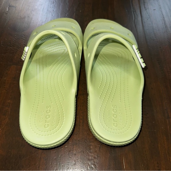 Unisex Crocs Classic Double Strap Relaxed Fit Slide Sandals Green M8 W10 - Picture 4 of 7